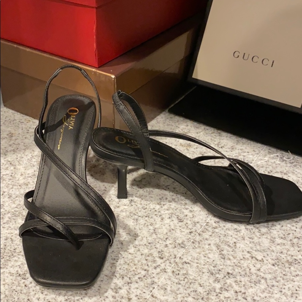 Strappy black heels